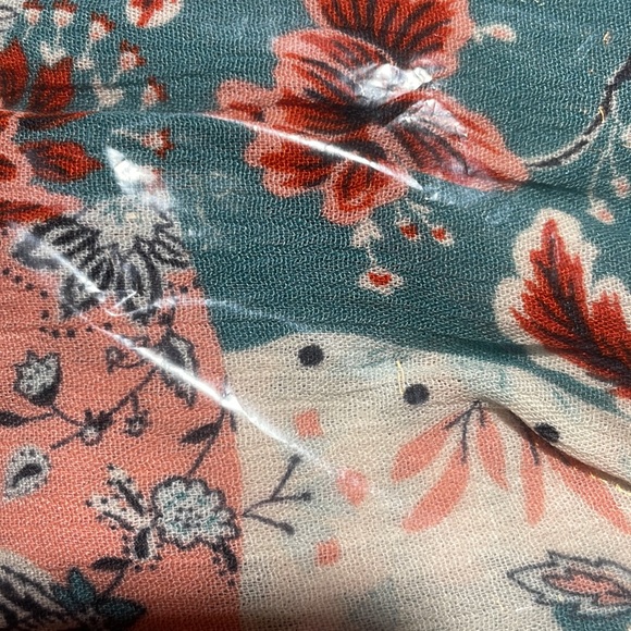 New!Clearance 🔥Boho Floral Patchwork Woven Off Shoulder Ballon Sleeve Soft Top - Picture 13 of 16